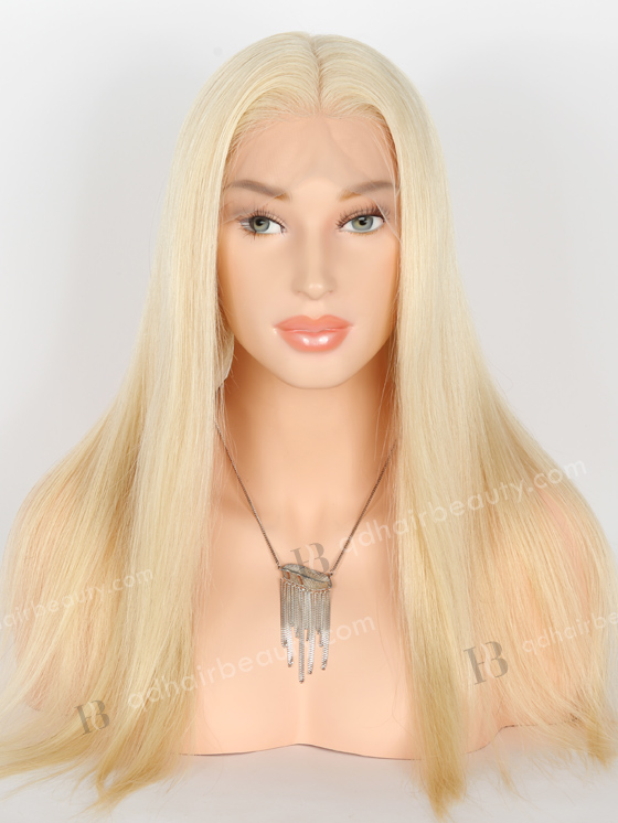 In Stock Chinese Virgin Hair 18" Natural Straight 613# Color Full Lace Wig FLW-07335